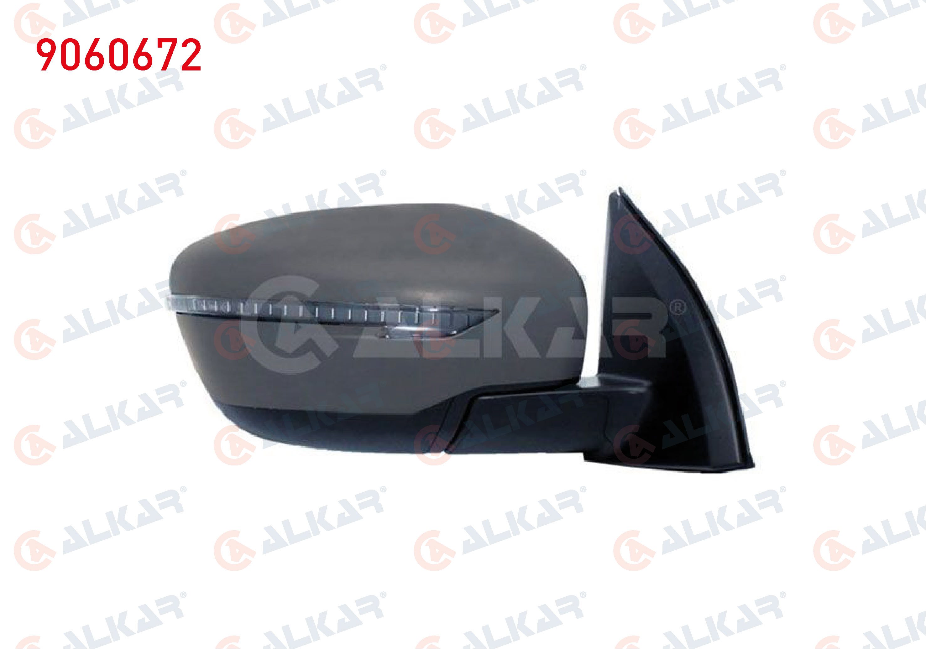 DIS DIKIZ AYNASI SAG ASTARLI ISITMALI ELEKTRIKLI SIYAH LED SINYALLI 7 PIN NISSAN QASHQAI 2013-