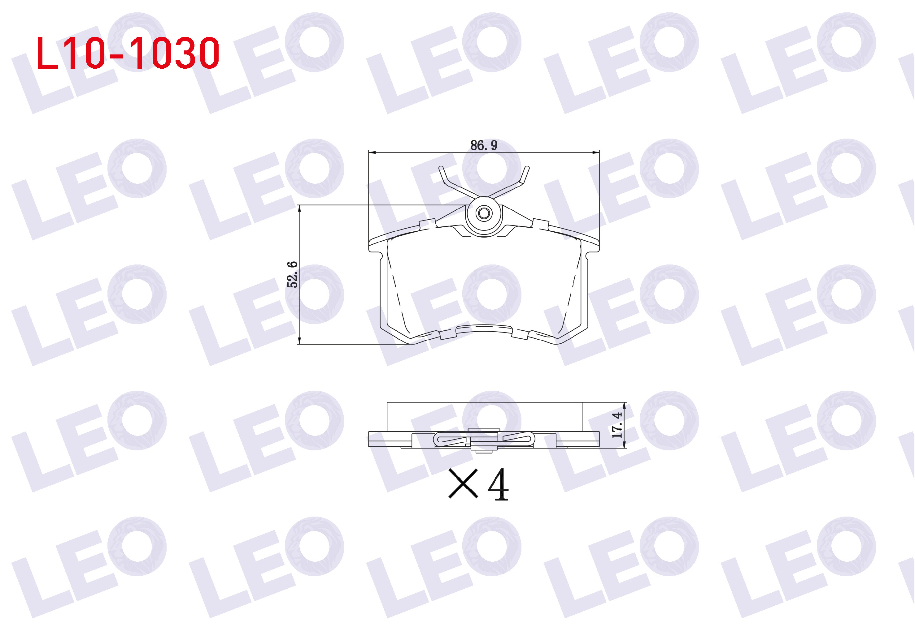 FREN BALATA ARKA 17,4mm GOLF IV-V-VI/JETTA V-VI/POLO III-IV-V-VI/CADDY III/CLIO III/MEGANE III-IV/207/208/307/308/PARTNER/C3 II-III/C4 II/A3 II/A4 II-III/A6 II/LEON II-III/IBIZA III-IV/CROSSLAND