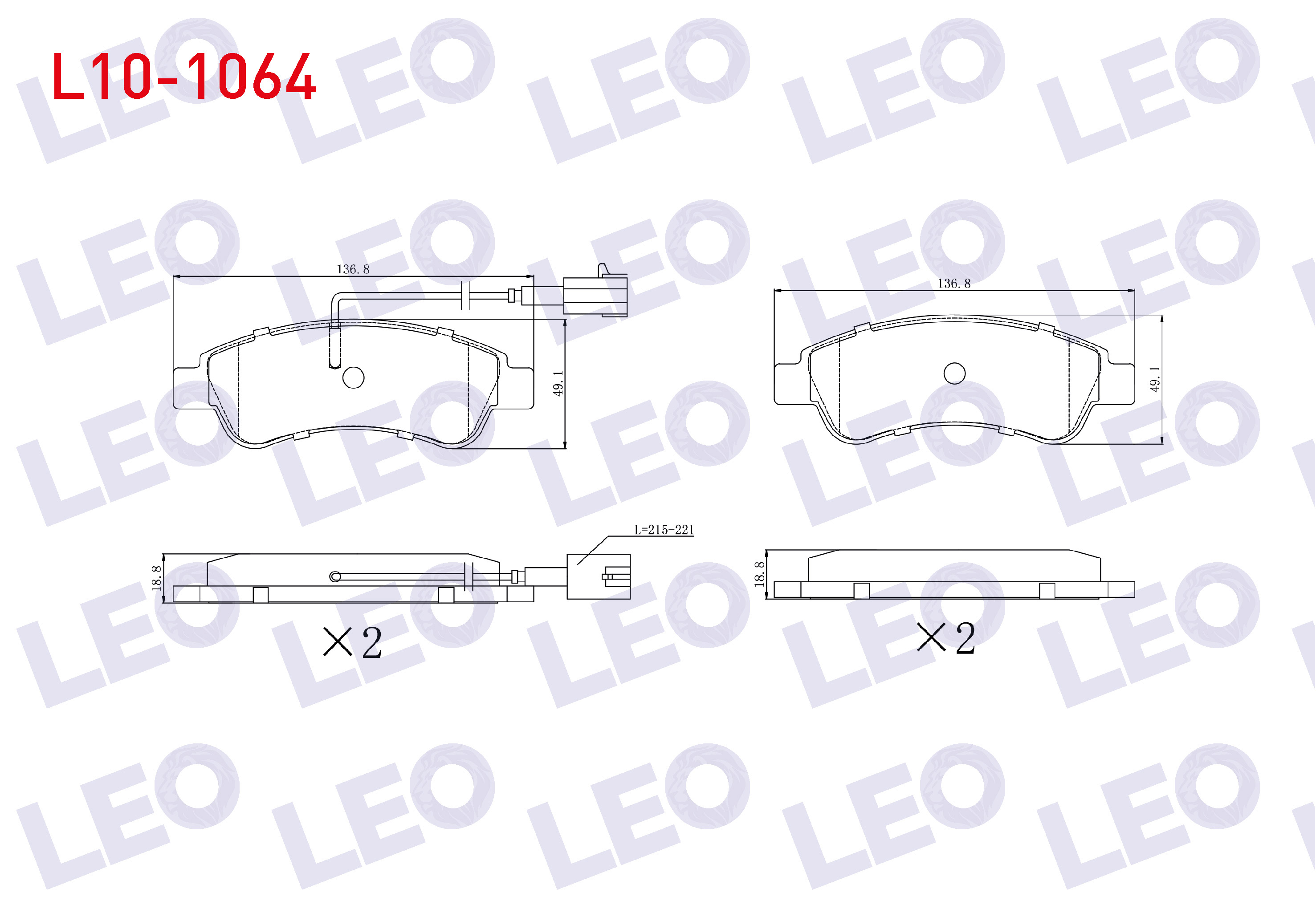 FREN BALATA ARKA CIFT FISLI FIAT DUCATO 2.0 MJT 2014- / DUCATO 2.3 MJT 2014- / CITROEN JUMPER 2.2 HDI 2014- / PEUGEOT BOXER 2.2 HDI 2014-
