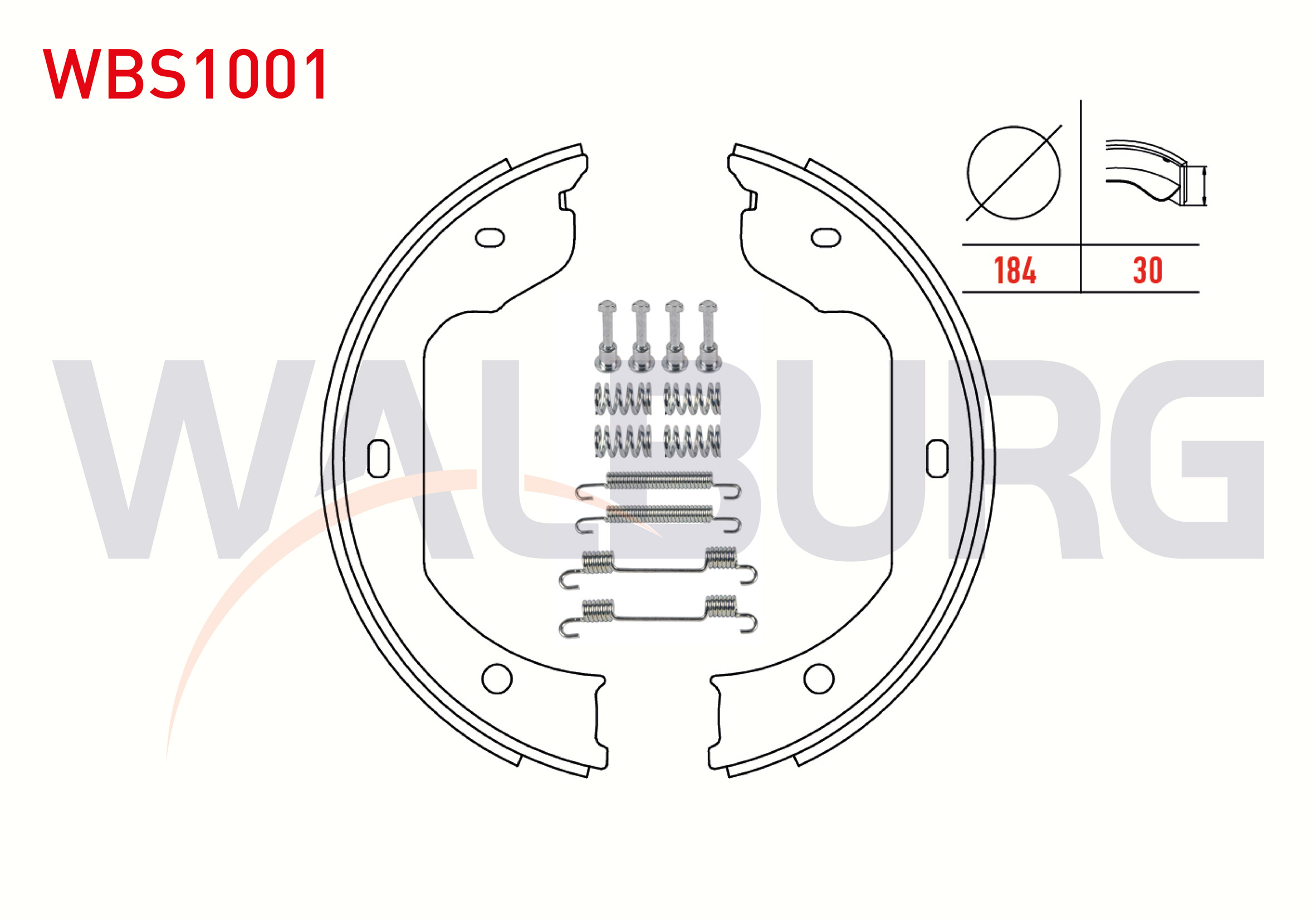 EL FREN BALATASI AKSESUARLI BMW 5 SERISI 520 i 184X30 mm 2003-2010/5 SERISI 520 D 2003-2010/6 SERISI 645 Ci 2004-/7 SERISI 730 D 2001-2009/TRANSPORTER V 1.9 TDI 2003-2011