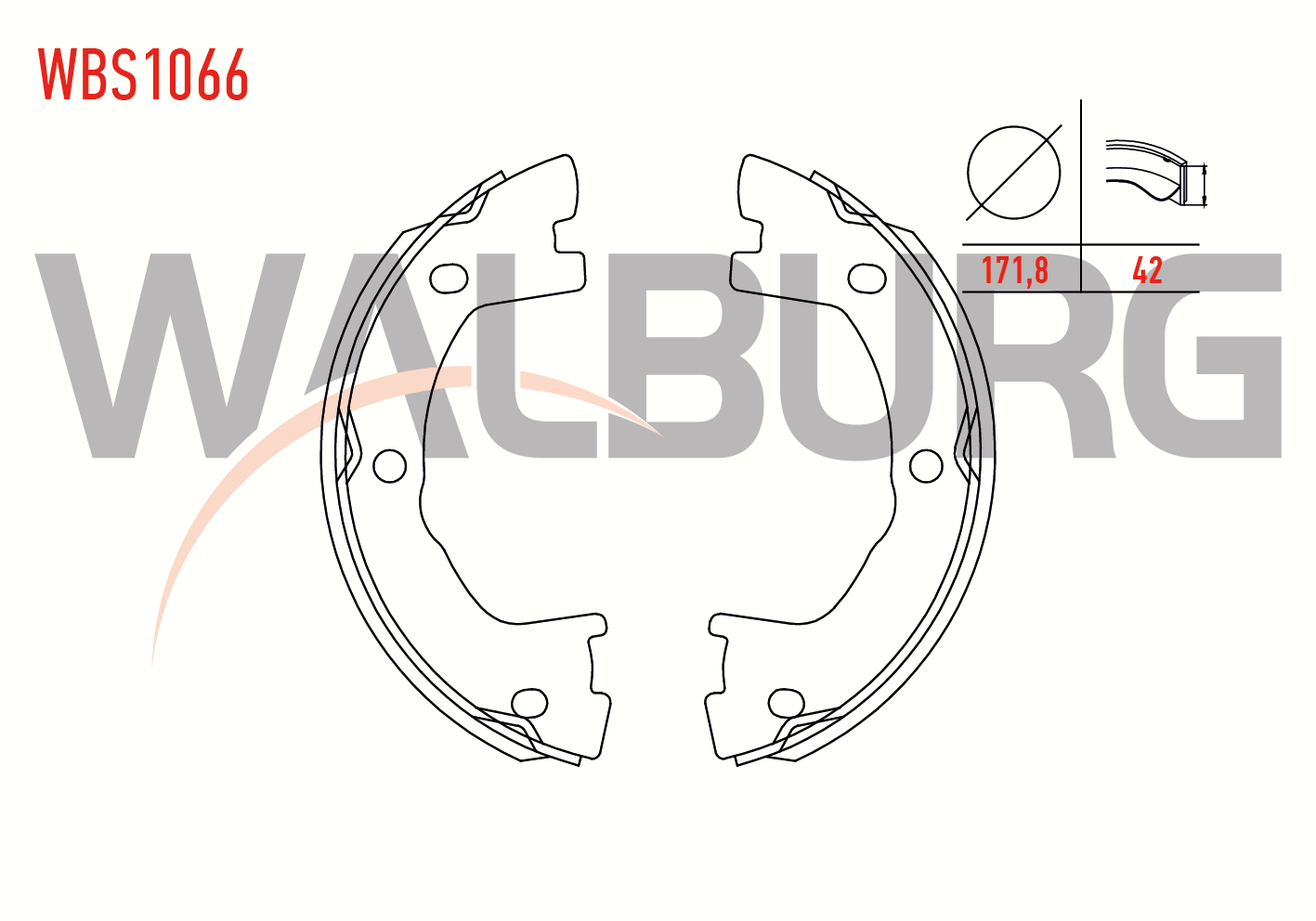 EL FREN BALATASI ARKA IVECO DAILY IV 3.0 171,8X42 mm 2006-2011 / IVECO DAILY IV 2.3i 2006-2011
