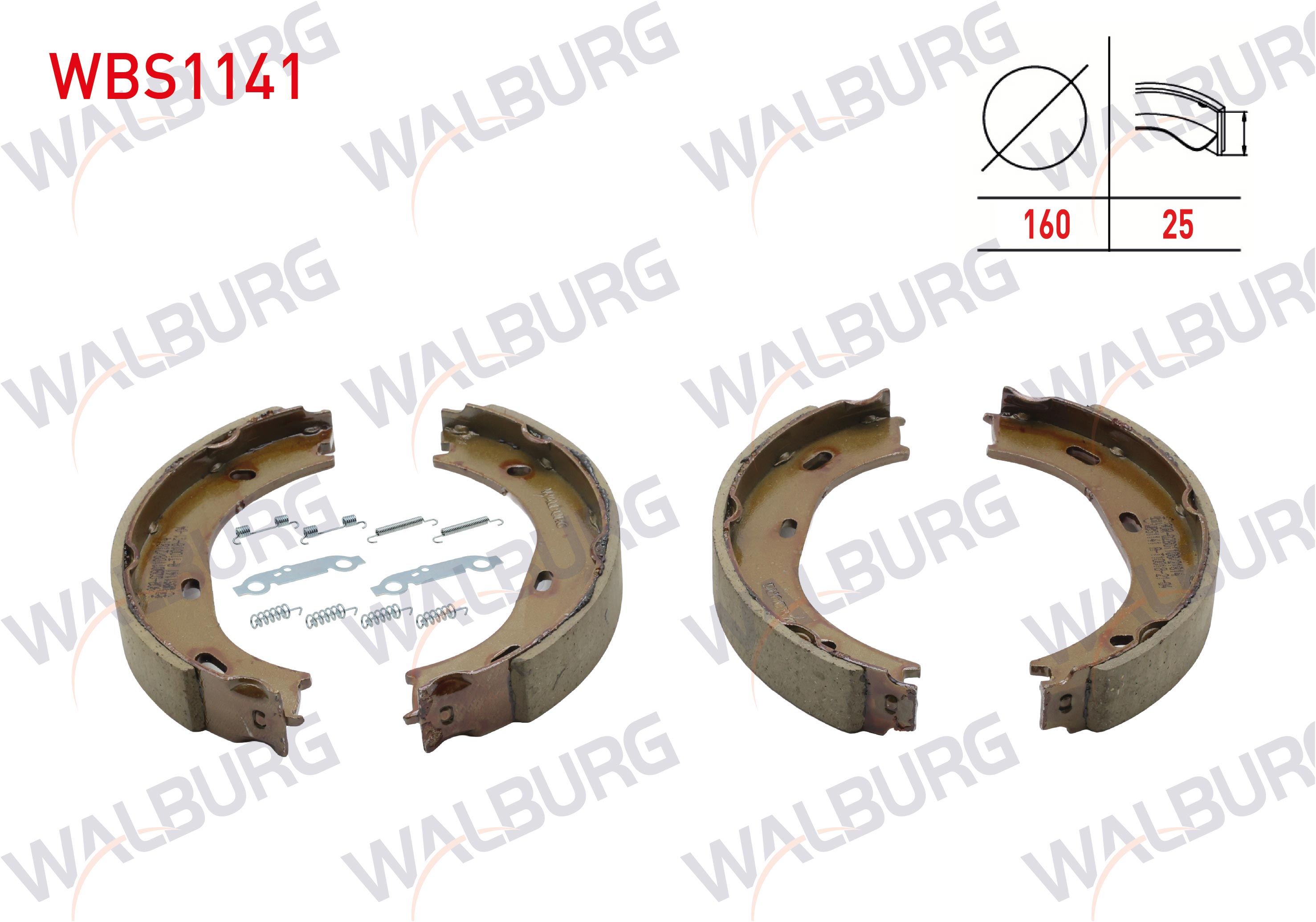 EL FREN BALATA ARKA AKSESUARLI 160X25mm MERCEDES (W123) 1977-1985/ S SERISI (W116) 1972-1980  / S SERISI (W126) 1981-1991 / S SERISI (W220) 1998-2005