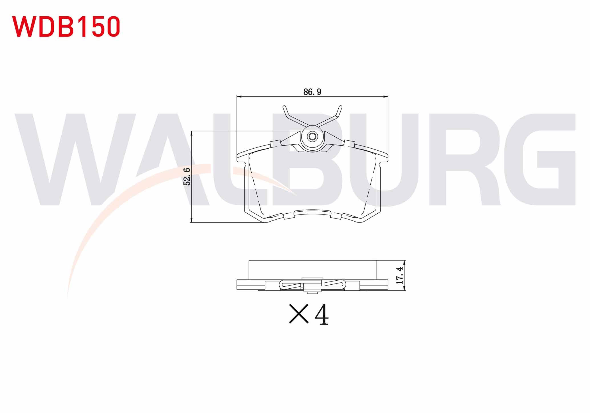 FREN BALATA ARKA 17,4mm GOLF IV-V-VI/JETTA V-VI/POLO III-IV-V-VI/CADDY III/CLIO III/MEGANE III-IV/207/208/307/308/PARTNER/C3 II-III/C4 II/A3 II/A4 II-III/A6 II/LEON II-III/IBIZA III-IV/CROSSLAND