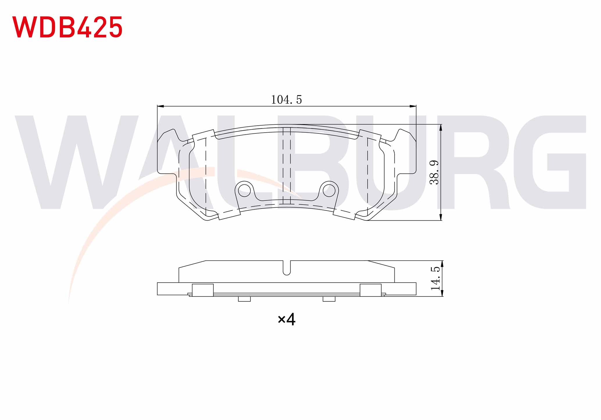 FREN BALATA ARKA CHEVROLET LACETTI (J200) 1.4i 16v 2006-2012 / LACETTI (J200) 1.6i 2006-2012 / DAEWOO NUBIRA (KLAN) 1.6i 2003-2005 / NUBIRA (KLAN) 1.4i 2003-2005 / NUBIRA (KLAN) 1.8i 2003-2005