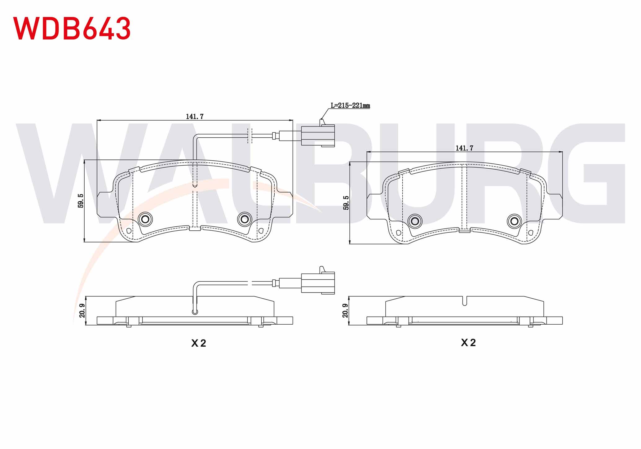 FREN BALATA ARKA CIFT FISLI FIAT DUCATO 2.0 MJT 2014- / FIAT DUCATO 2.3 MJT 2014-