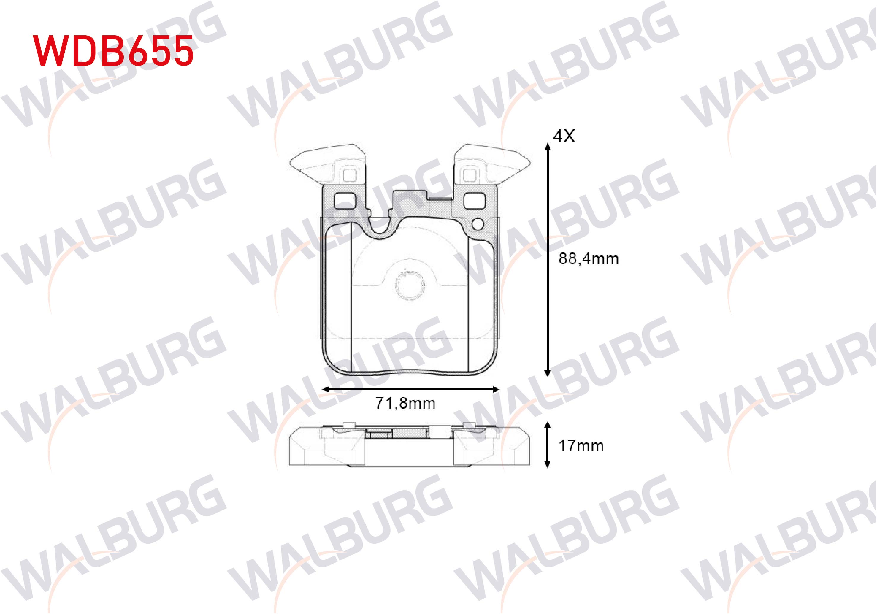 FREN BALATA ARKA BMW 3 SERISI (F30) 316 i 17.00mm 2011-